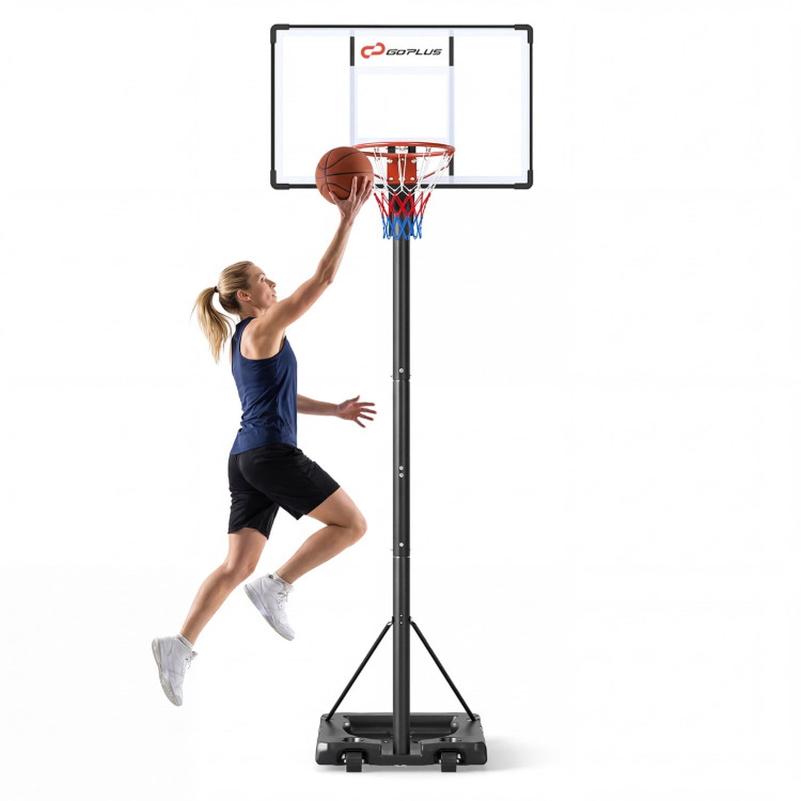 Airfind Portable Basketball Goal (10 ft Range) Stabilizing Base, Black