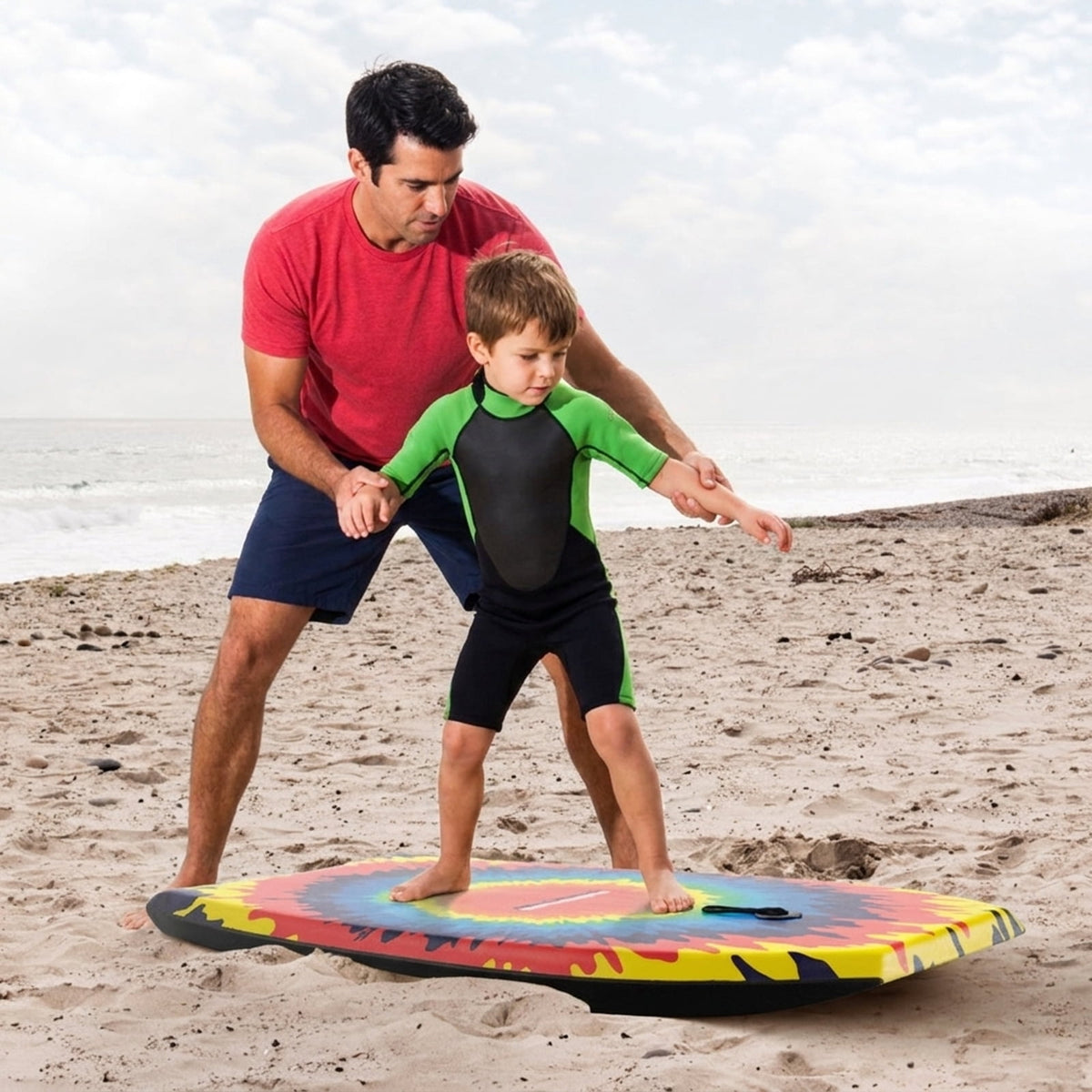 Airfind 41 Boogie Board with Geometric Drift Graphic Deck ¡ª EPS Core, XPE Top, HDPE Slick Bottom, Crescent Tail, Coiled Wrist Leash