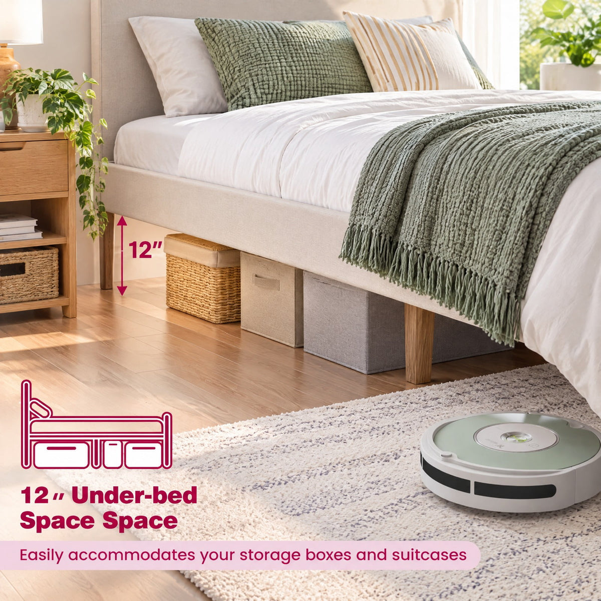 Airfind Twin Size Bed Frame with Storage Headboard and Charging Station, 200 lbs Capacity, Plywood Pine Wood MDF Engineered Wood Frame, White