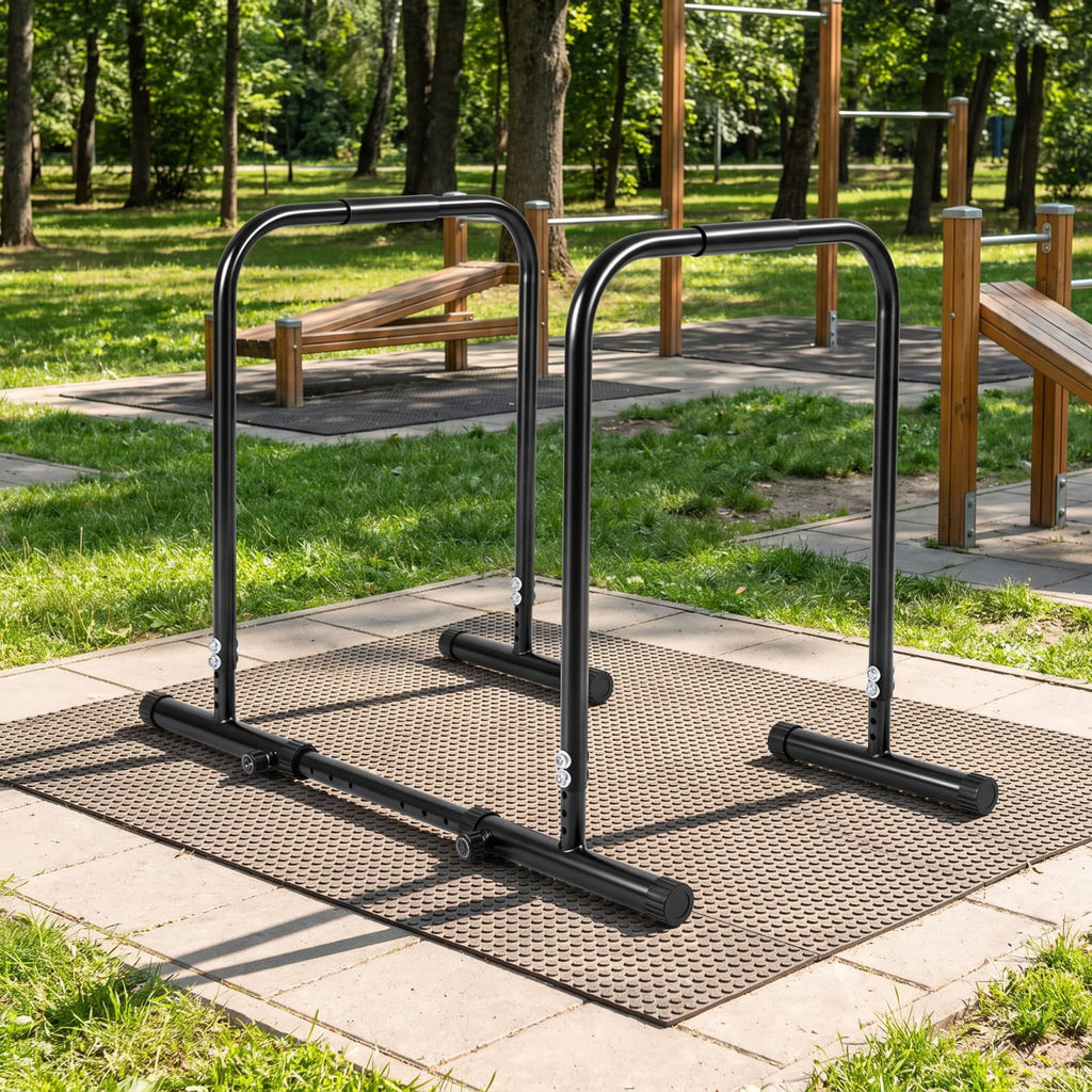 Airfind Adjustable Dip Bar Station with 4 Height and 5 Width Settings and Foam Padded Handles for Calisthenics and Strength Training, Black