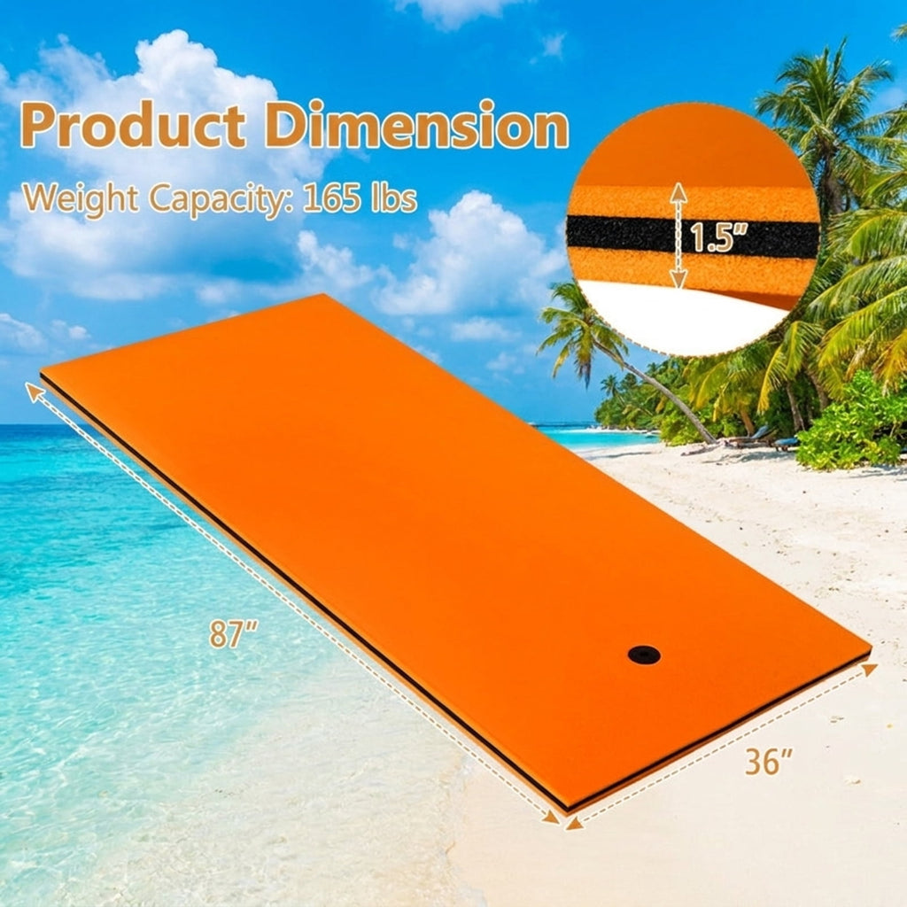 Airfind Triple-Layer Lake Float Pad with Roll-Up Storage, Orange
