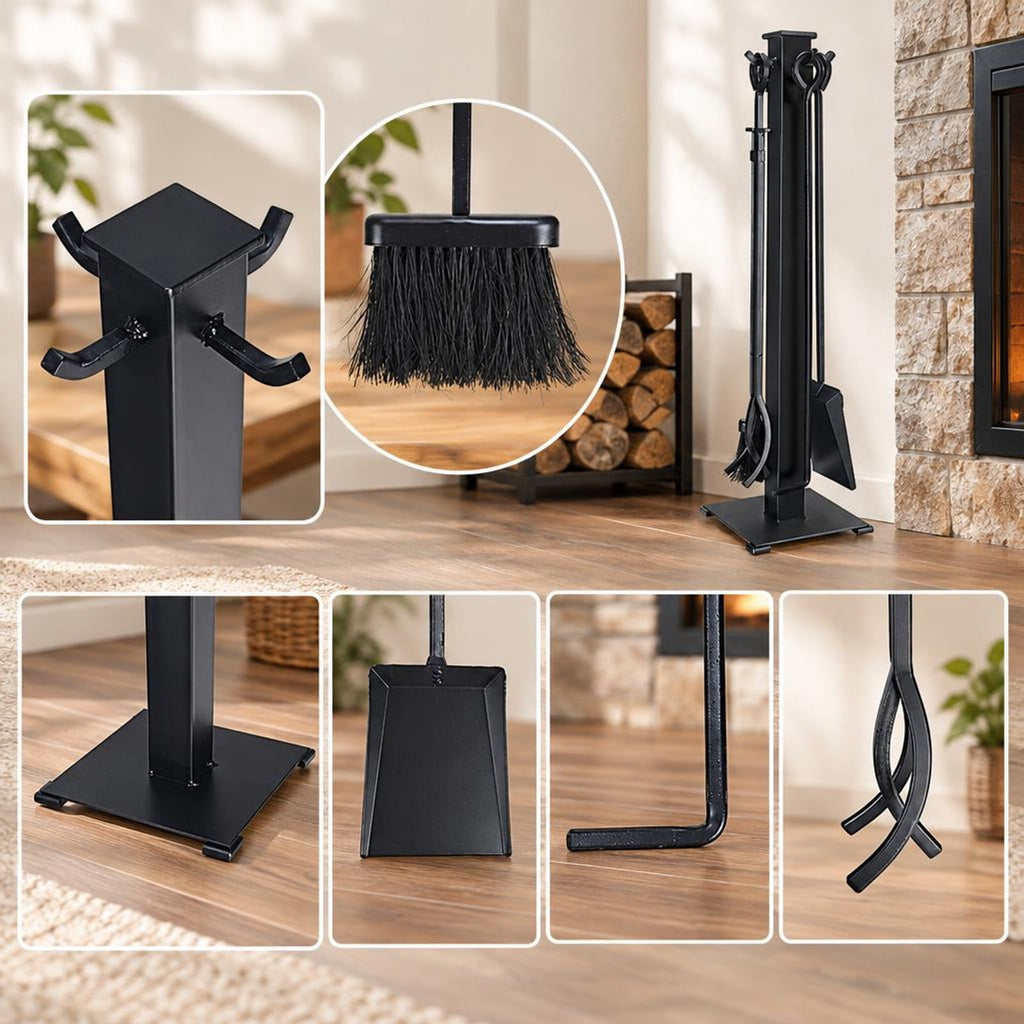 Airfind 5 Pieces Fireplace Iron Fire Place Tool Set, The, Made From Durable Solid Steel for Everyday Use with Practical Configuration, Unspecified