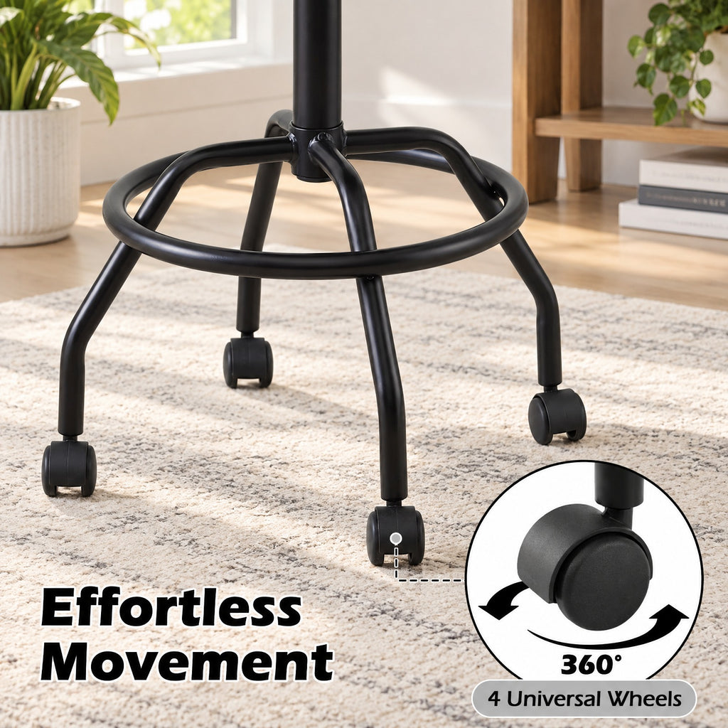 Airfind Modern Swivel Height Adjustable Bar Stool with Backrest, Bar Chair 330 lbs Capacity, Metal PU Leather Sponge Plywood Frame, Black