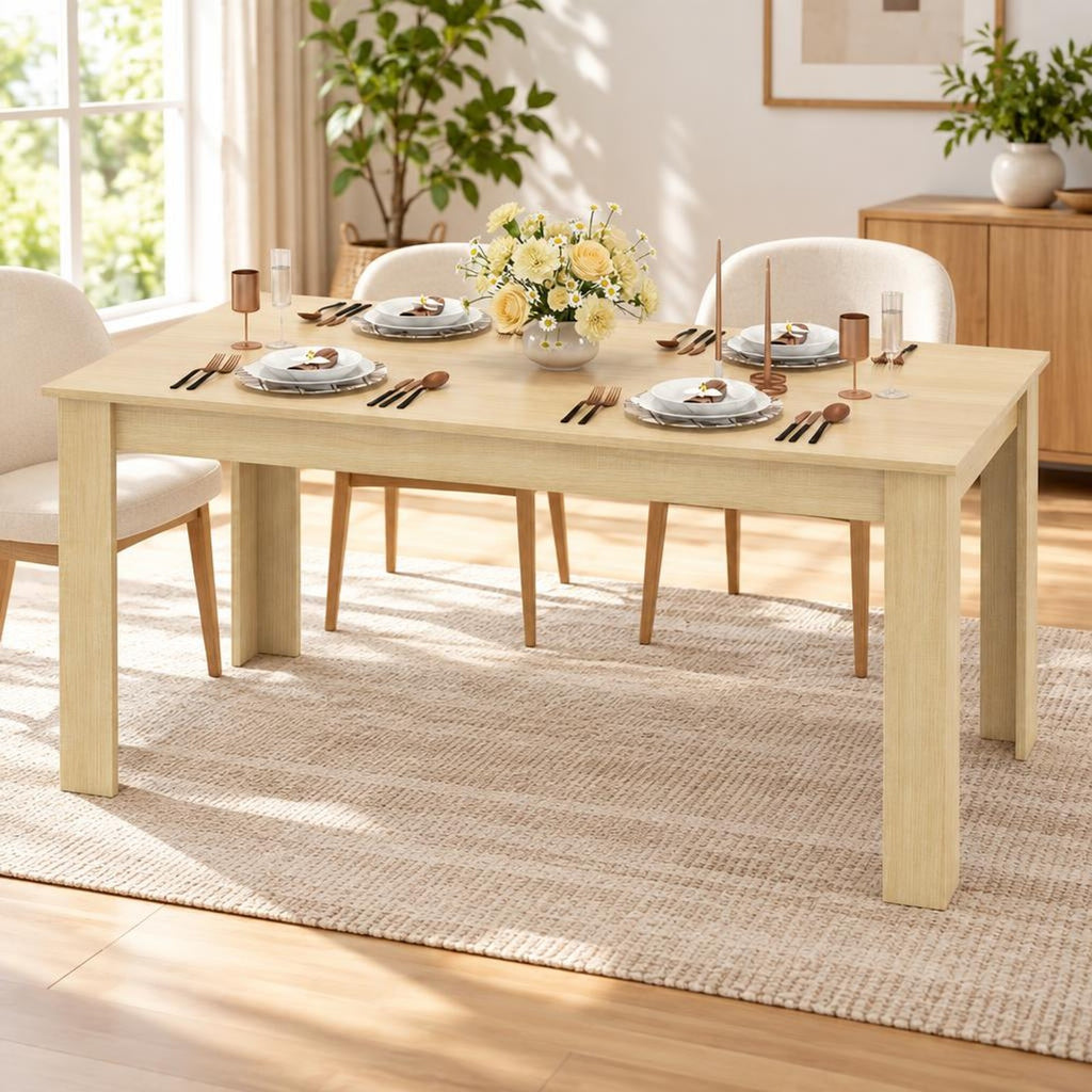 Airfind 63 Inch Rectangular Modern Dining Kitchen Table, 200 lbs Capacity, Engineered wood Frame, 63 x 31.5 x 30 Footprint, Natural