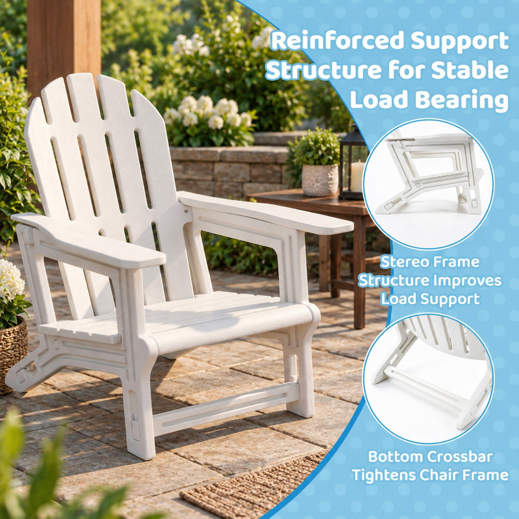 Airfind All-Weather Outdoor Kids Patio Seating with Ergonomic Design, 165 lbs Capacity, for 3+, 20 × 23 × 24 Footprint, White