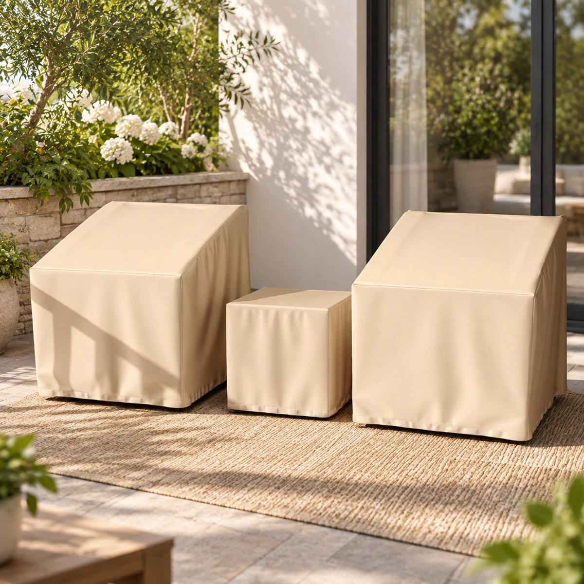 Airfind Patio Furniture Covers Waterproof Outdoor Conversation Covers for 3 Pieces Bistro Set, Polyester PU Frame, 32 x 30 x 24.5 Footprint