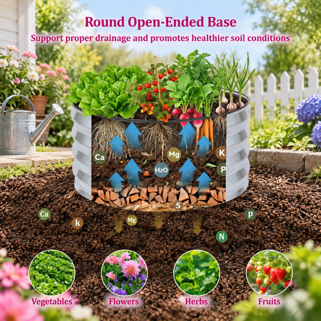 Airfind 2 Pack Galvanized Raised Garden Bed Kit with Open-Ended Base, Galvanized Metal PVC Frame, 24 x 24 x 12 Footprint, Silver