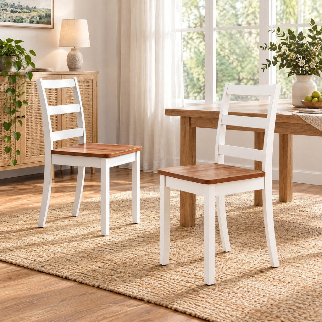 Airfind Set of 4 Wood Dining Chairs with Solid Rubber Wood Legs, 400 lbs Capacity, Rubber Wood MDF Plywood Frame, Wood
