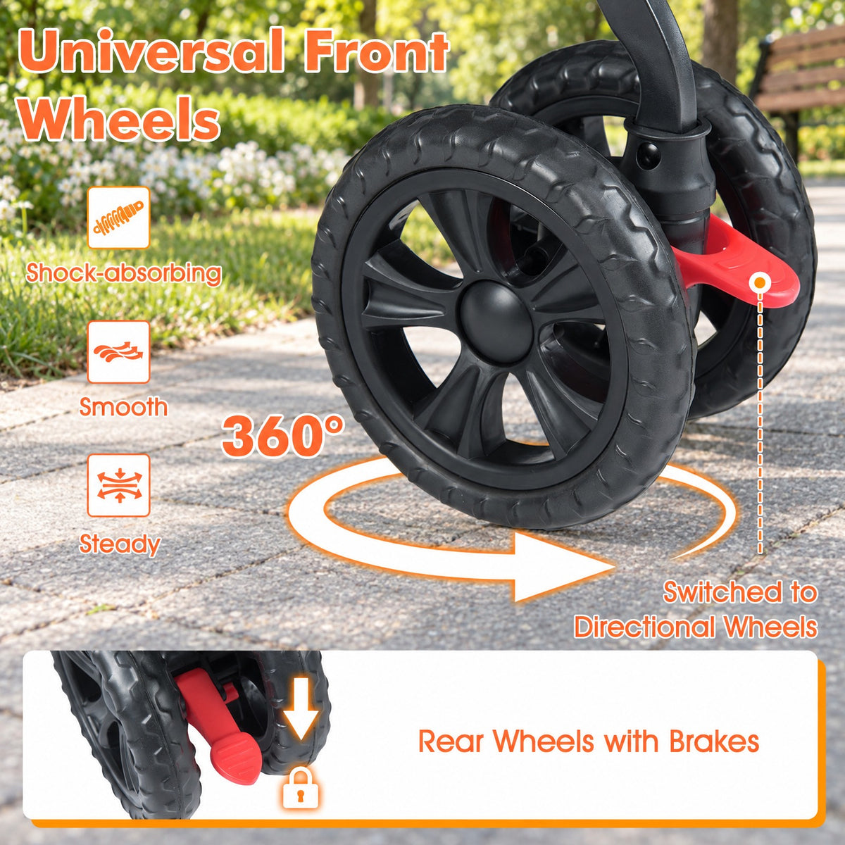 Airfind Foldable Double Pet Stroller with Adjustable Sunshade and Storage Basket, Aluminium Alloy Oxford Fabric PP EVA Frame, Black