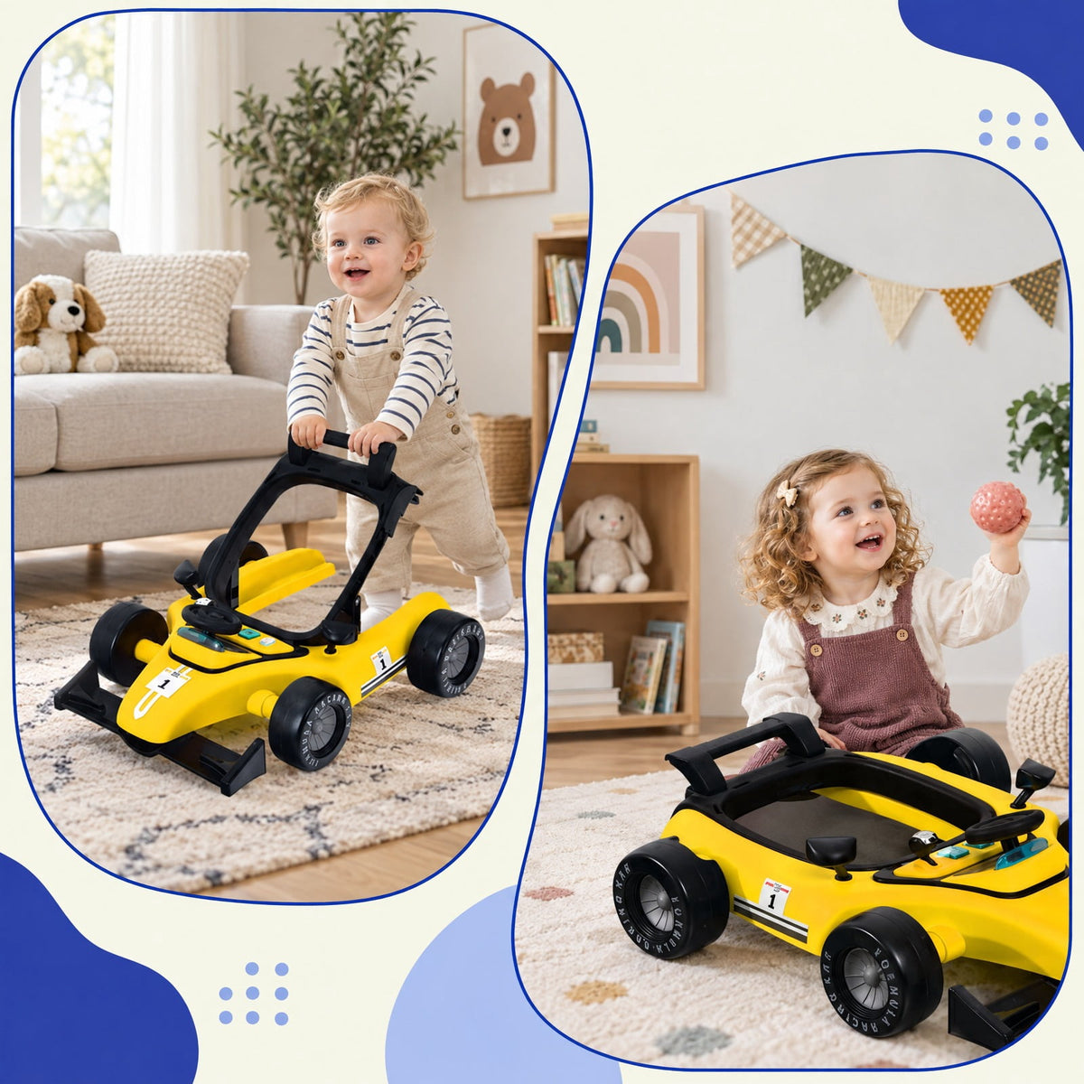 Airfind 4-in-1 Foldable Activity Push Walker with Adjustable Height, 25 lbs Capacity, PP polyester sponge Frame, 29 x 24 x 20/21/22 Footprint