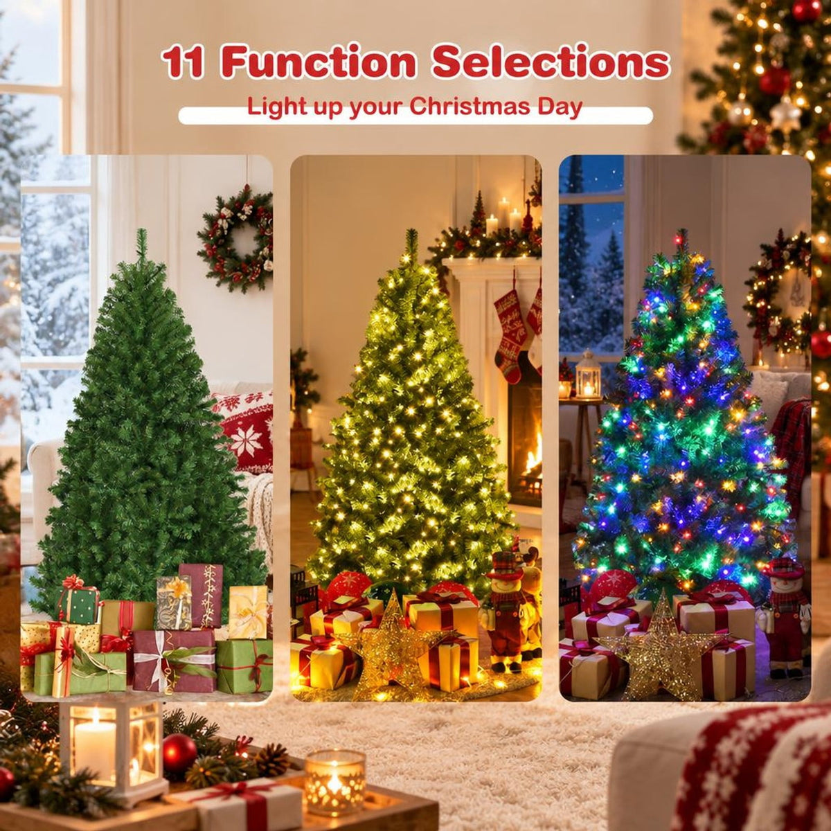 Airfind Artificial Premium Hinged Christmas Tree-4 ft, PVC Frame, 0.9in x 1.6in x 2in Footprint, Green Adapter: UL-certified