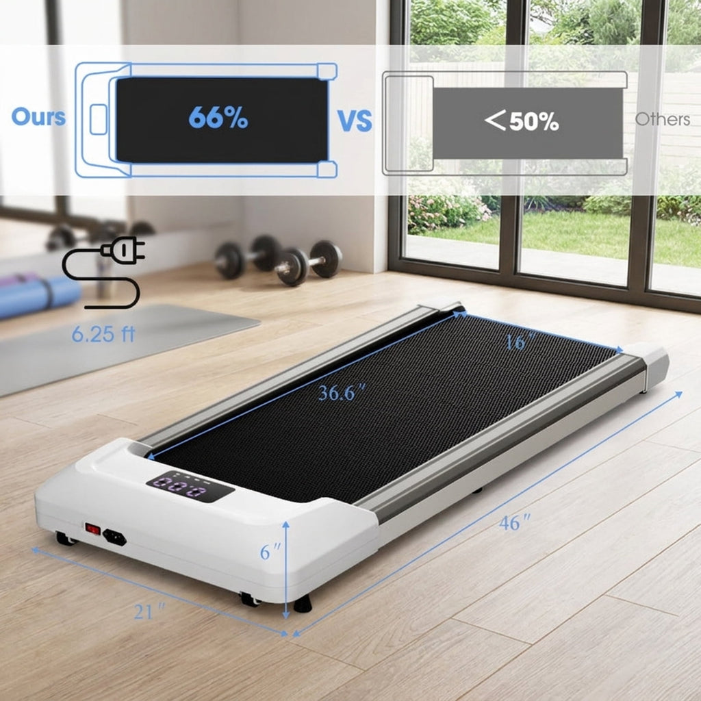 Airfind Walking Pad Treadmill with Incline 2.25 HP Folding Under Desk Treadmill for Home with LED Display and Remote Control and 7-Layer Anti-Slip Belt, Gray