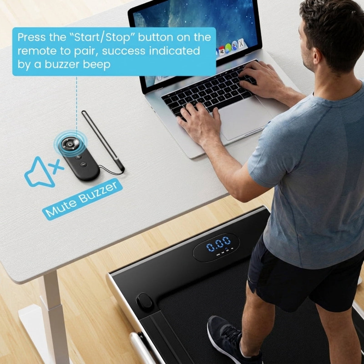 Airfind Walking Treadmill for Home with Adjustable 0.6-8 MPH Speed and Shock-Absorbing Belt Plus USB Port and Transport Wheels to Serve as a Quiet Folding Walking Pad, Silver