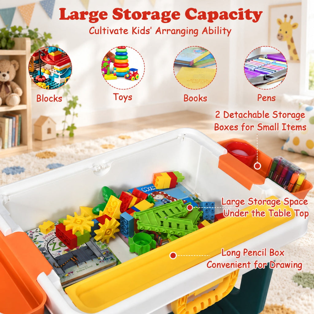 Airfind 5-in-1 Kids Activity Table Set, 220 lbs Capacity, PP PE ABS Frame, for Over 3 years old, As shown in the picture
