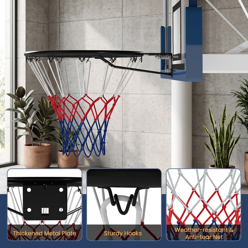 Airfind 18 Inch Basketball Rim Heavy Duty Wall Mounted Goal Replacement Steel Hoop with Nylon Net for Indoor Outdoor Play, Black