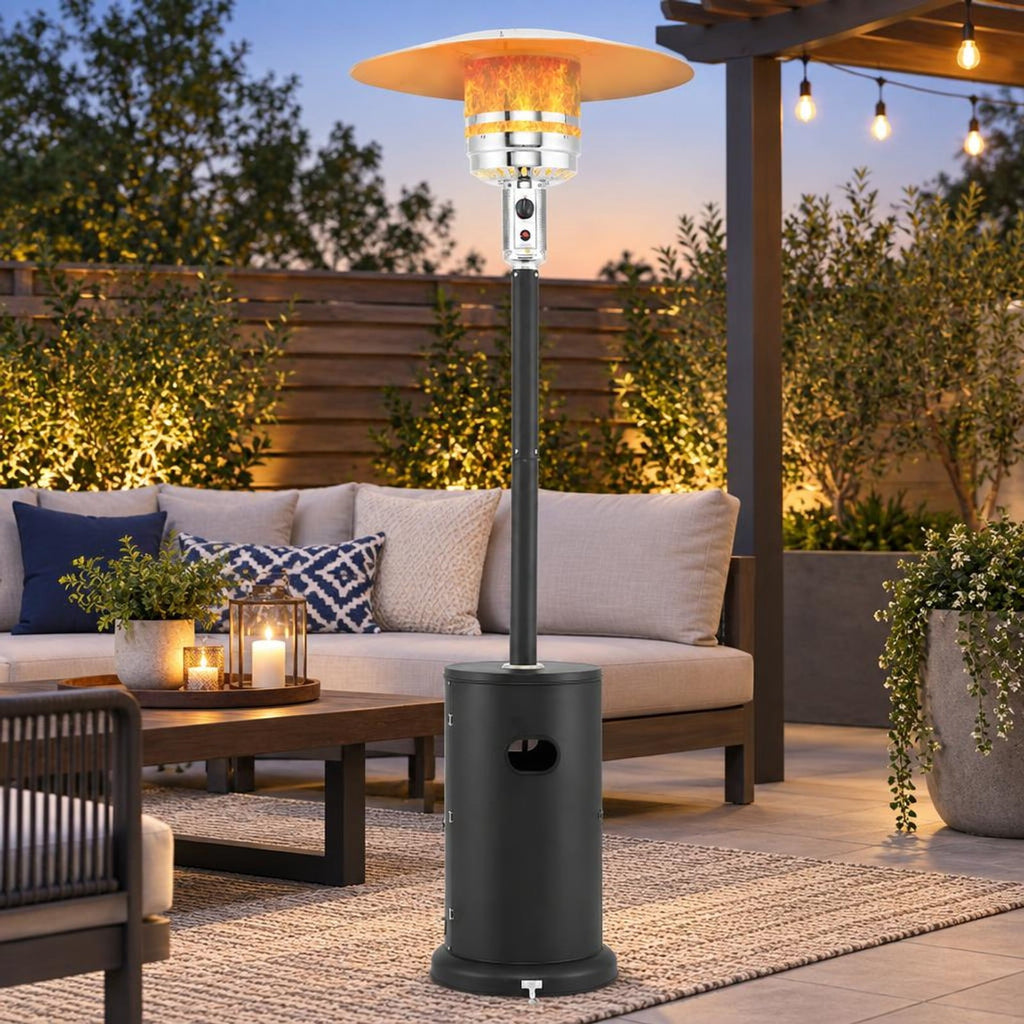 Airfind 50000 BTU Propane Patio Heater with Round Table Design, Aluminum 304 Stainless Steel Metal Frame, 32 x 87 Footprint, Black