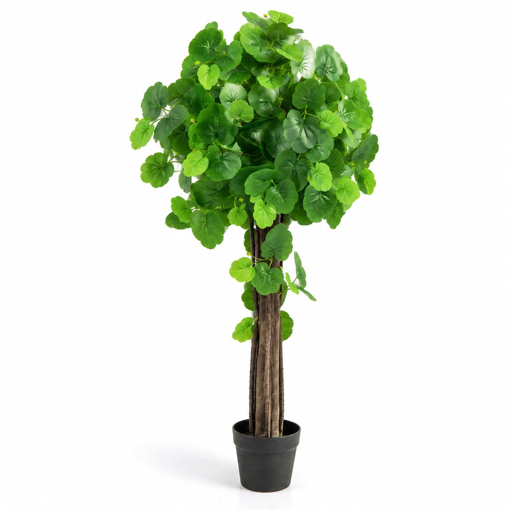 Airfind 44 Inch Artificial Tree with Adjustable Branches for Decor, Pongee Fabric PE PP Eucalyptus Wood Frame, Green