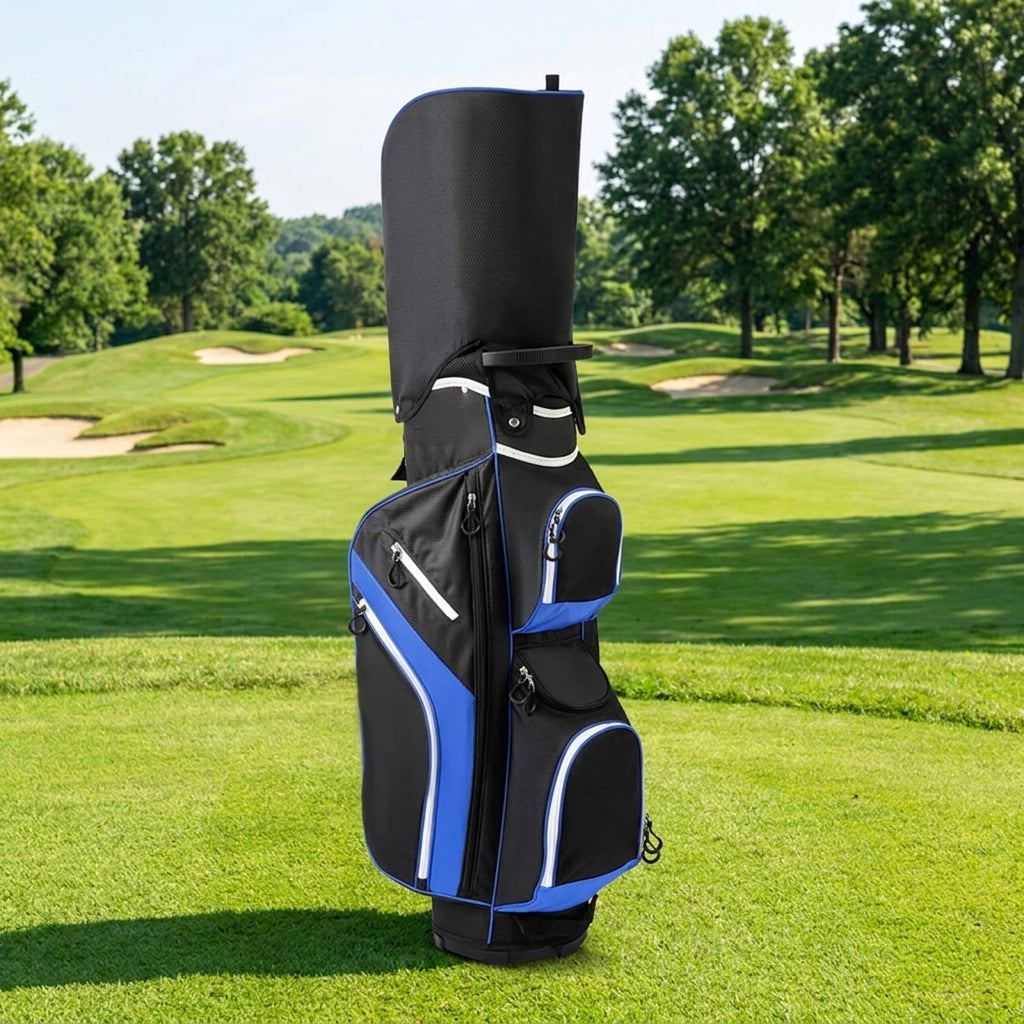 Airfind 14-Way Cart Bag with Rain Hood, Towel Ring and 9 Zippered Pockets, Blue