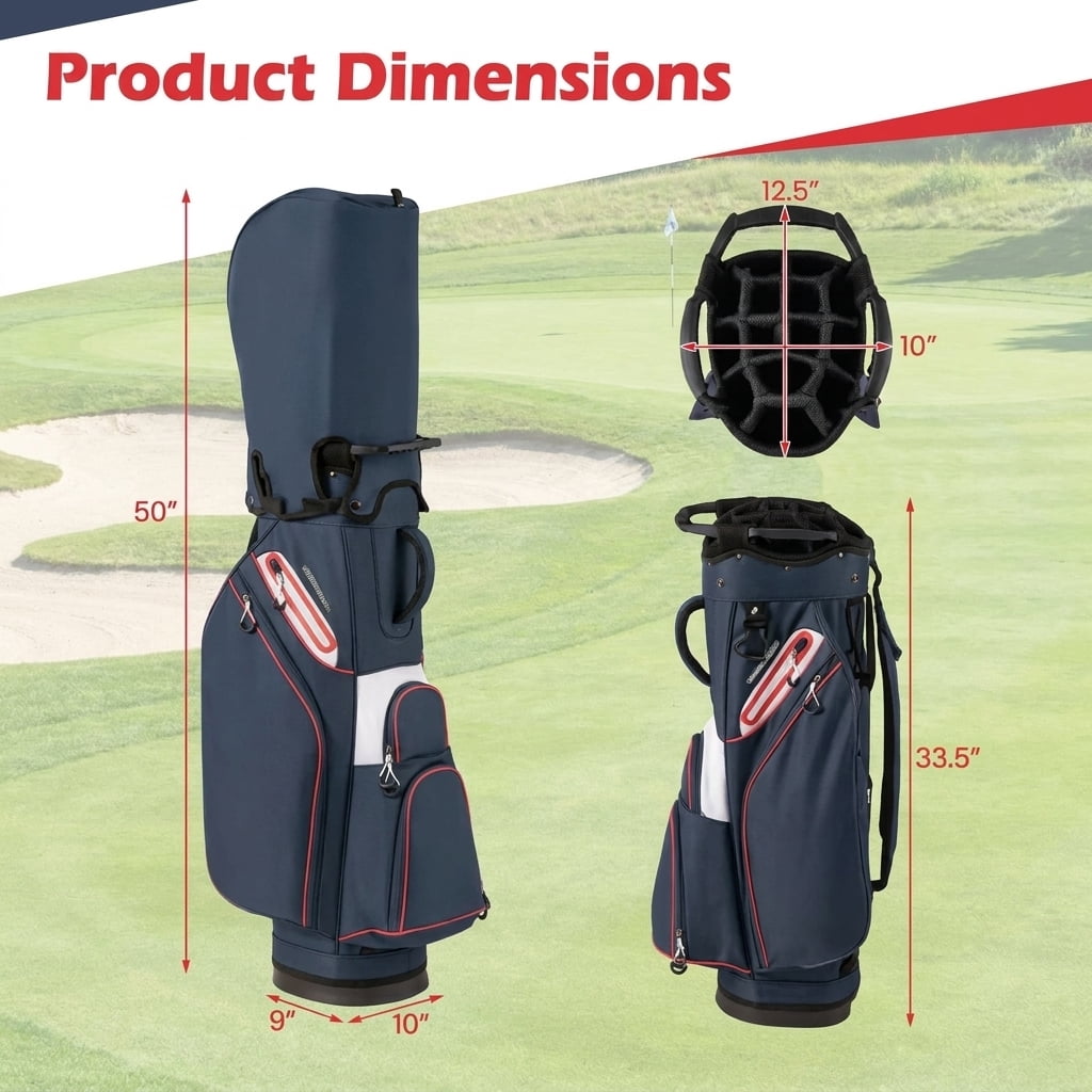 Airfind Soft-Sided Golf Travel Bag with Wheels and Thick Sponge Padding featuring a 600D Oxford cover with a lockable zipper and 3 carry handles for flight and road trips, Navy