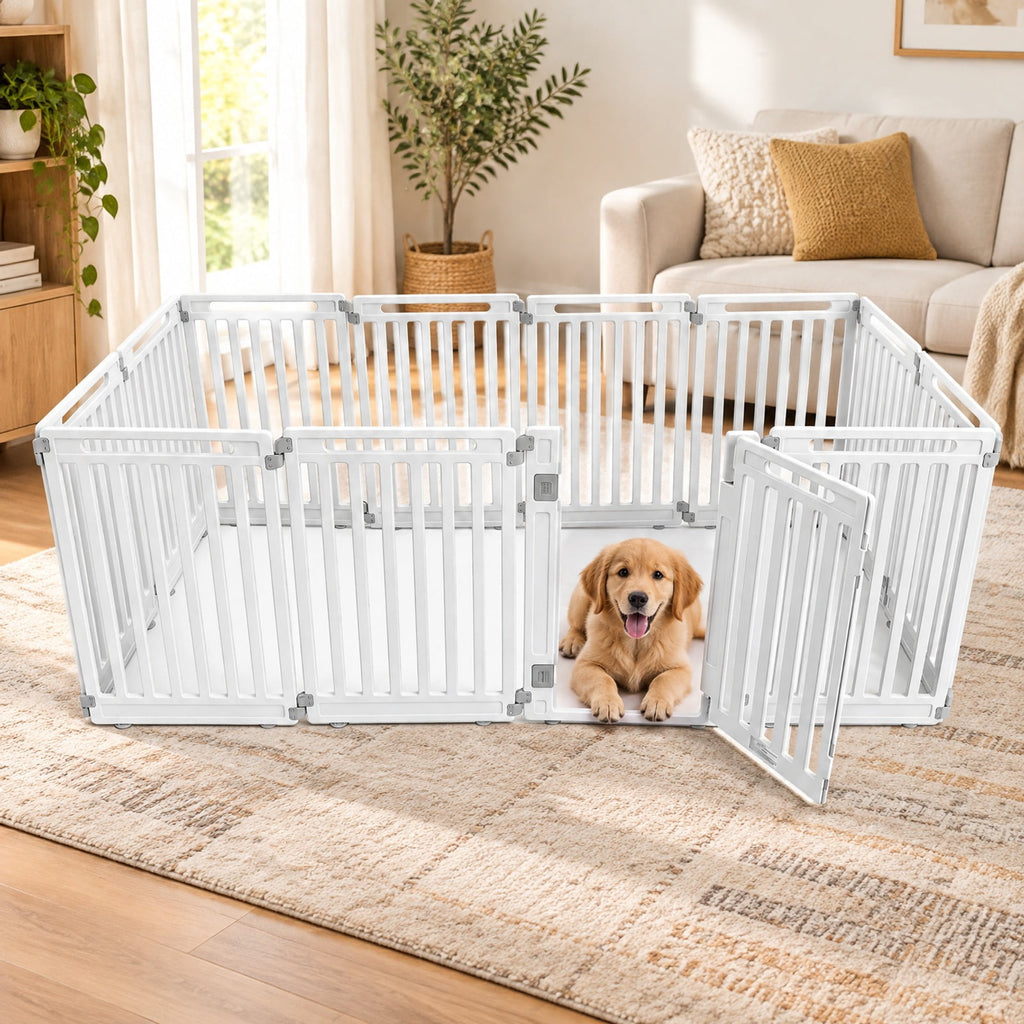 Airfind 31.5 Height Indoor Outdoor Dog Playpen with 12 Panels, White, Suitable for indoor and outdoor use, Ideal for RV camping travel backyard and more