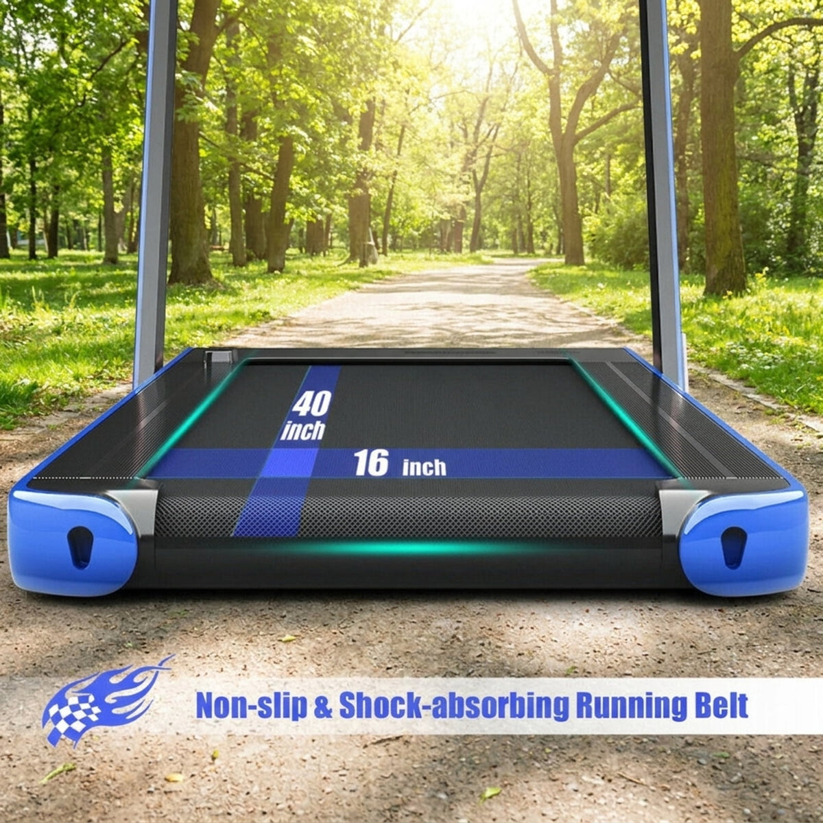 Airfind 2-in-1 Walk-to-Run Folding Treadmill Walking Treadmill for Home with Cushioned Deck Supports 265 lbs Compact Under Desk Design, Blue