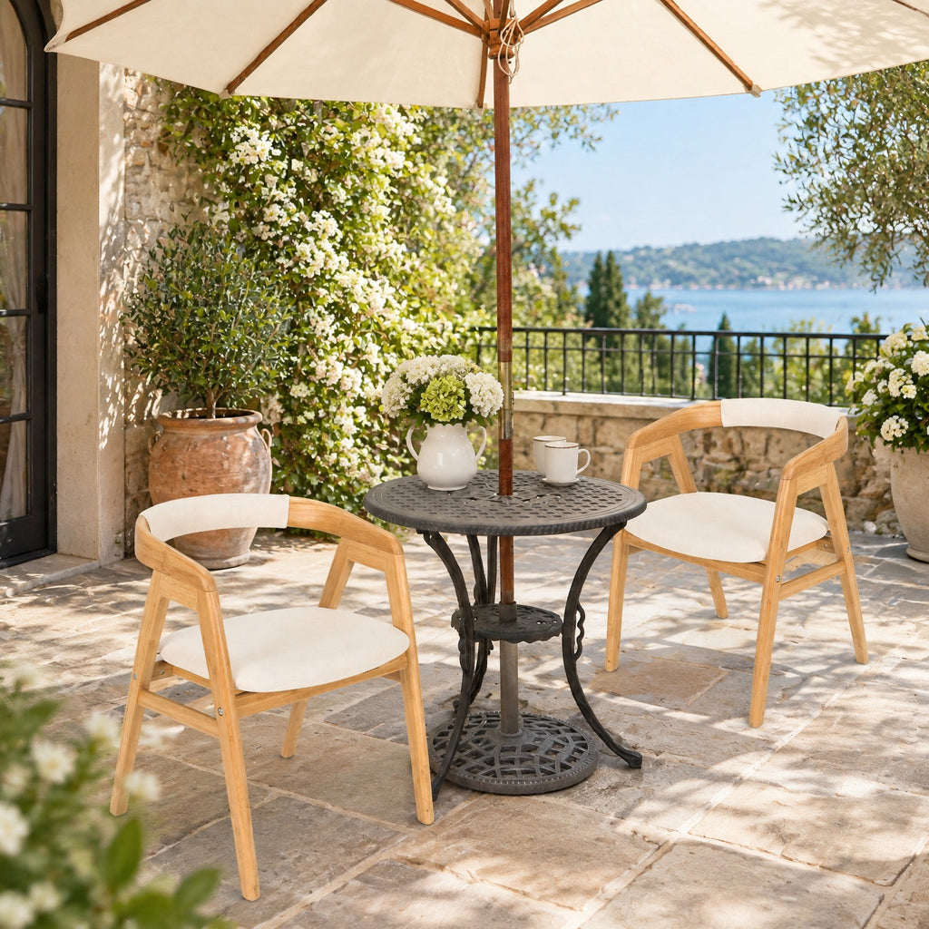 Airfind Leisure Bamboo Dining Chair with Curved Back and Anti-slip Foot Pads, 286 lbs Capacity, Bamboo Frame, 22.5 x 21.5 x29 Footprint, Natural