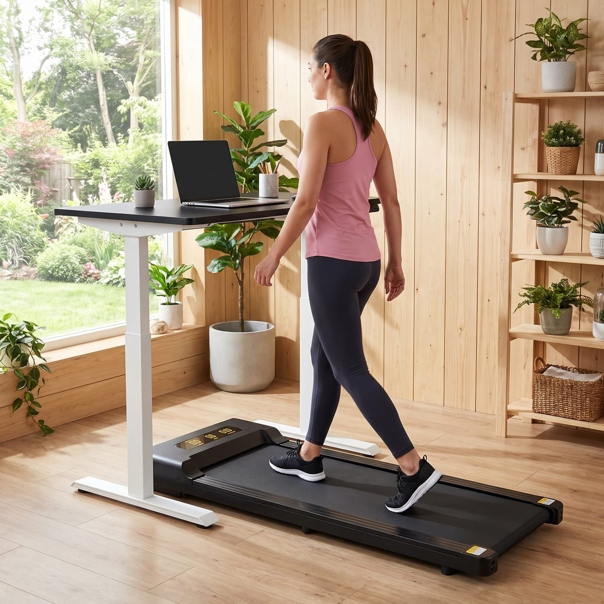 Airfind 2.5 HP Under Desk Treadmill with Remote Control and 3 Countdown Modes for Home Office Walking Pad Jogging, Black