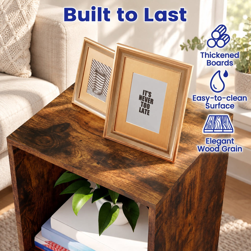 Airfind 3 Cube Bookshelf with Back Guardrail for Living Room Bedroom, Engineered Wood Frame, 14 Inch x 13 Inch x 41 Inch Depth of Bottom Shelf 12 Inch Footprint