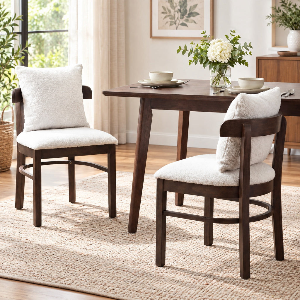 Airfind Fabric Upholstered Wood Dining Chairs Set of 2 with Removable Pillow, 330 lbs Capacity, MDF Sponge Rubber Wood Polyester Frame, Gray