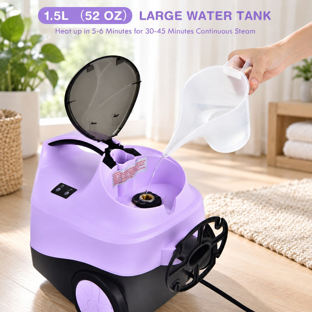 Airfind 2000W Heavy Duty Multi-purpose Steam Cleaner Mop with Detachable Handheld Unit, ABS Frame, : 10 x 17 x 10 Footprint, Purple
