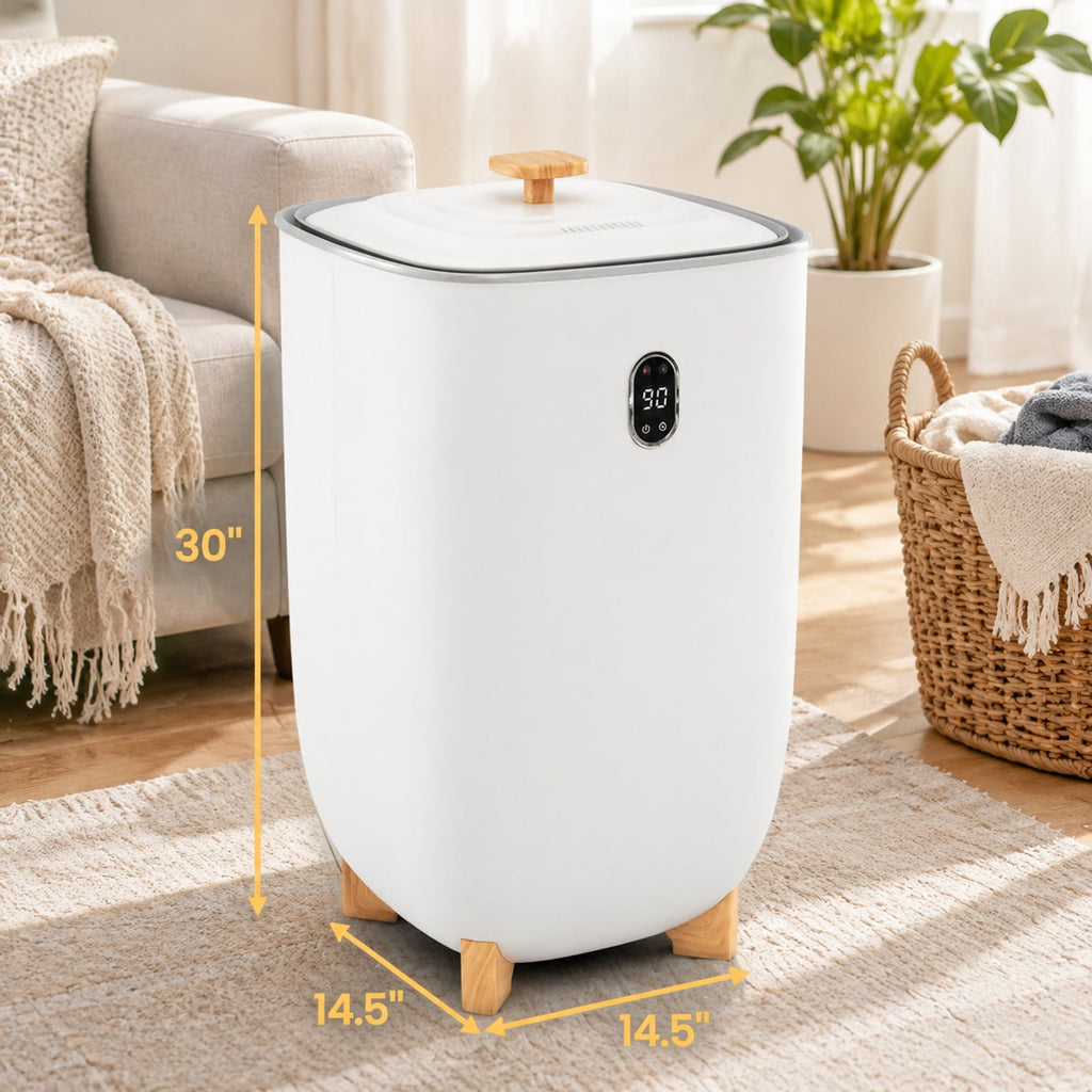 Airfind 40L Towel Warmer Luxury Hot Towel Bucket featuring 2 Heating Temperatures, PP PC Stainless Steel Frame, 14.5 Inch x 14.5 Inch x 26 Inch Footprint, White