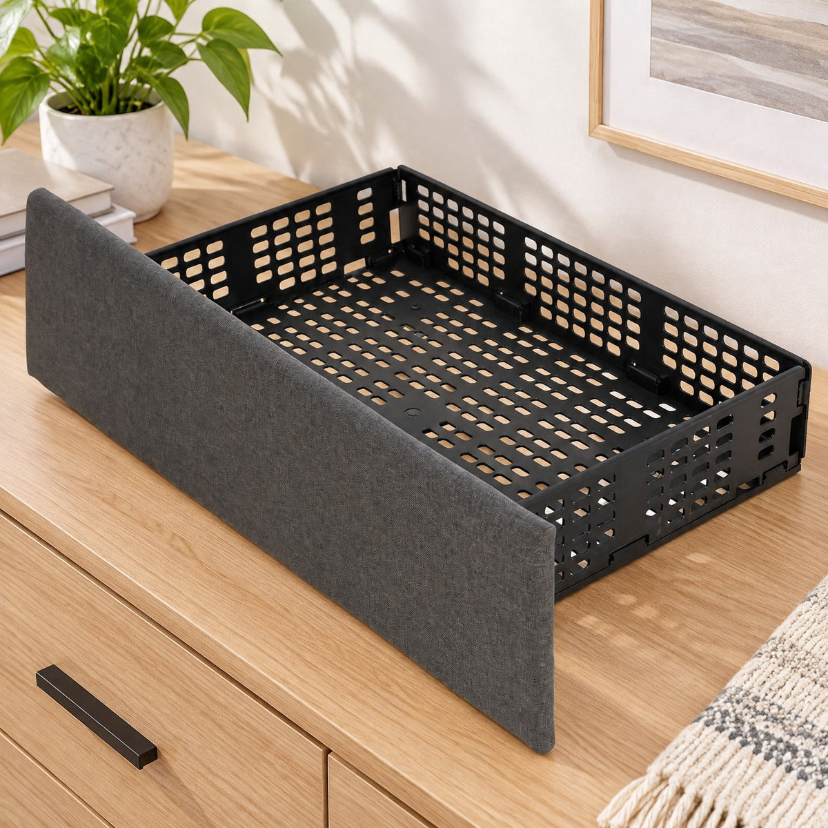 Airfind Upholstered LED Bed Frame with Headboard and 4 Drawers, 880 lbs Capacity, 78 x 43.5 x 40.5-42.5(L x W x H) Drawer Footprint, Gray