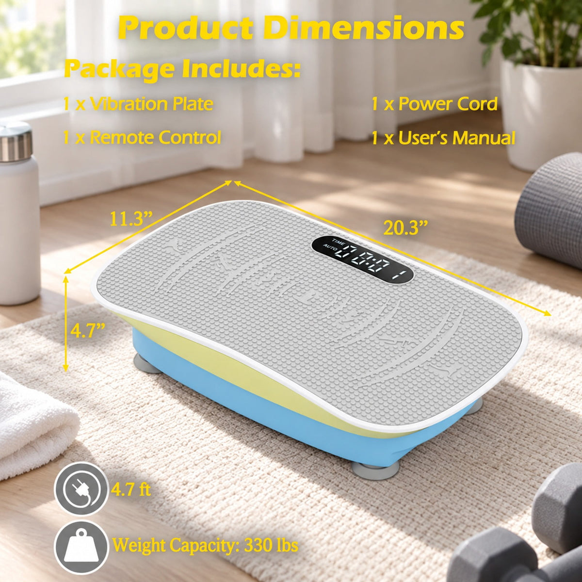 Airfind Vibration Plate Exercise Machine for Lymphatic Drainage and Weight Loss with 10 Speed Intensities, 330 lbs Capacity, ABS Silicon Metal Frame