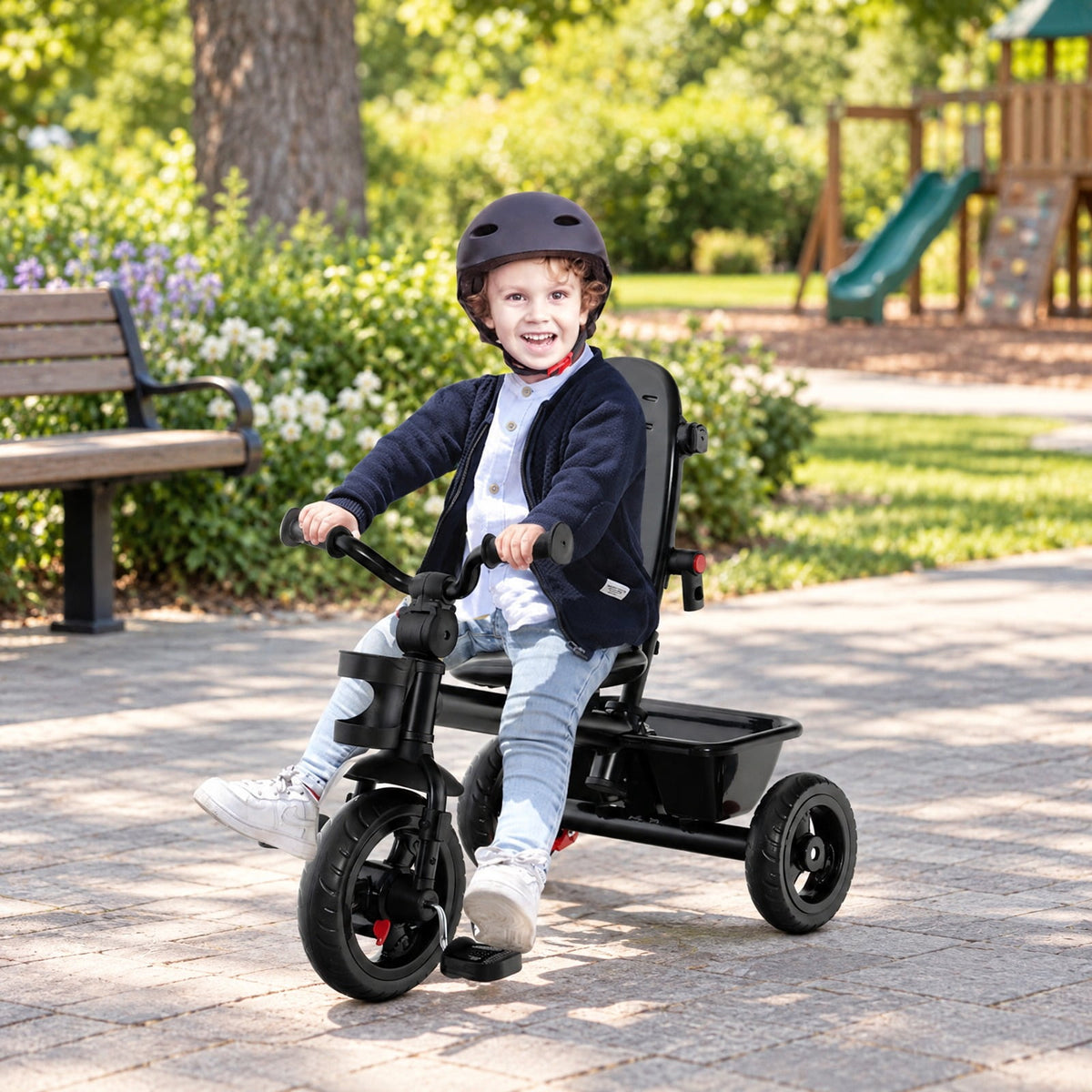 Airfind 4-in-1 Youth Tricycle Youth Trike featuring Convertible Seat, 55 lbs Capacity, Steel Polyester Fabric PP EVA Frame, Blue