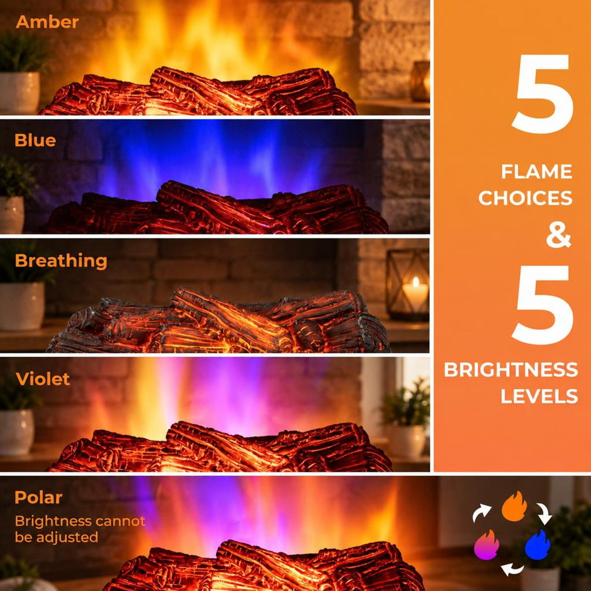 Airfind 26 Inches Infrared Quartz Electric Fireplace with Realistic Pinewood Ember Bed, Metal ABS Resin Frame for Everyday Use, Black