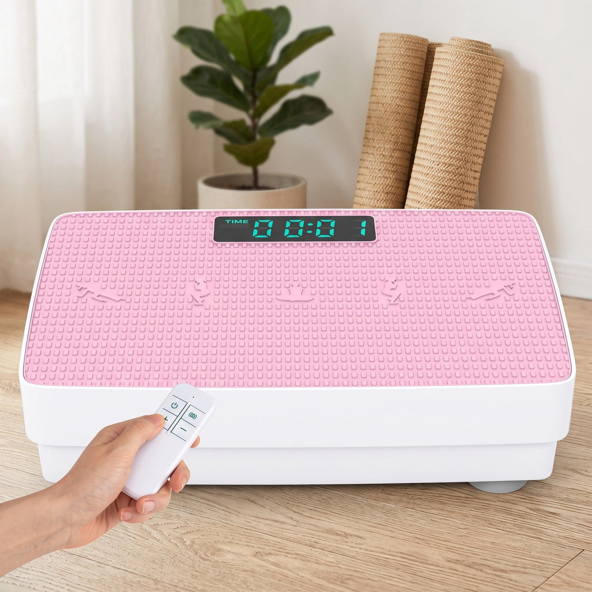 Airfind Vibration Plate Exercise Machine with Gravity Sensor and Wireless Remote, 10-Speed Whole Body Vibration Platform for Home Gym Fitness Weight Loss Toning, Pink