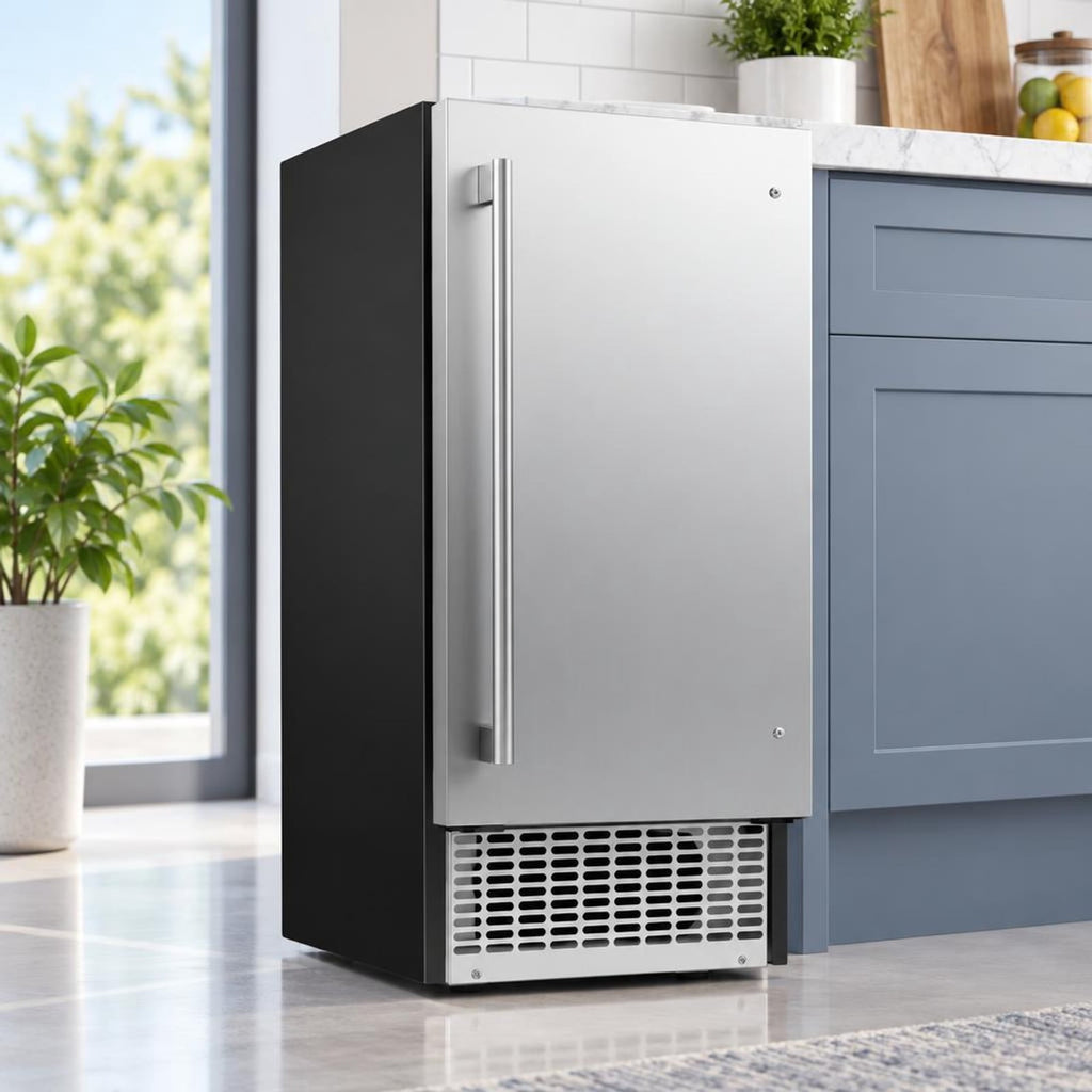 Airfind Commercial Ice Maker 110 lbs/24H Undercounter Ice Machine with 25 lbs Storage Capacity, Stainless Steel Galvanized Steel Frame, Silver