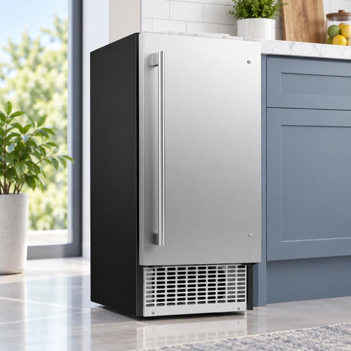 Airfind Commercial Ice Maker 110 lbs/24H Undercounter Ice Machine with 25 lbs Storage Capacity, Stainless Steel Galvanized Steel Frame, Silver