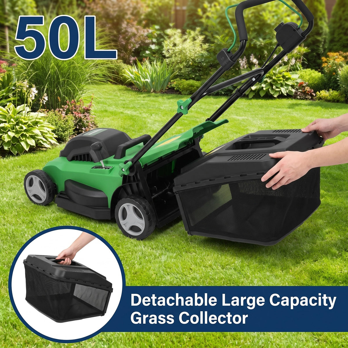 Airfind 15 Inch 13 Amp Electric Scarifier with Collection Bag and Removable Blades, PP steel Frame, Green