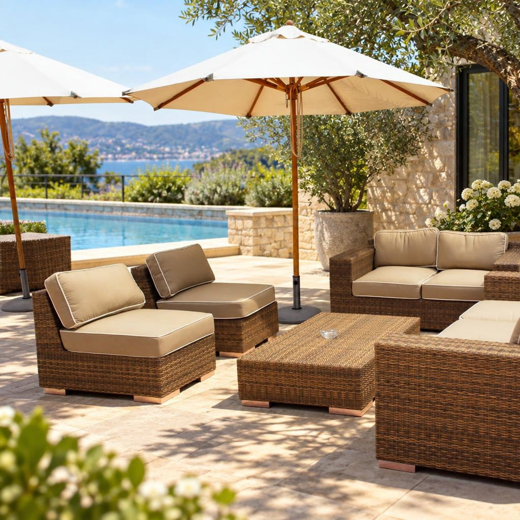 Airfind 27 Pieces Acacia Wood Interlocking Patio Deck Tile, Acacia Wood Plastic, 12 Inch X 12 Inch X 1 Inch (l X W X L) Covering Area: 27 Sq.ft, Natural