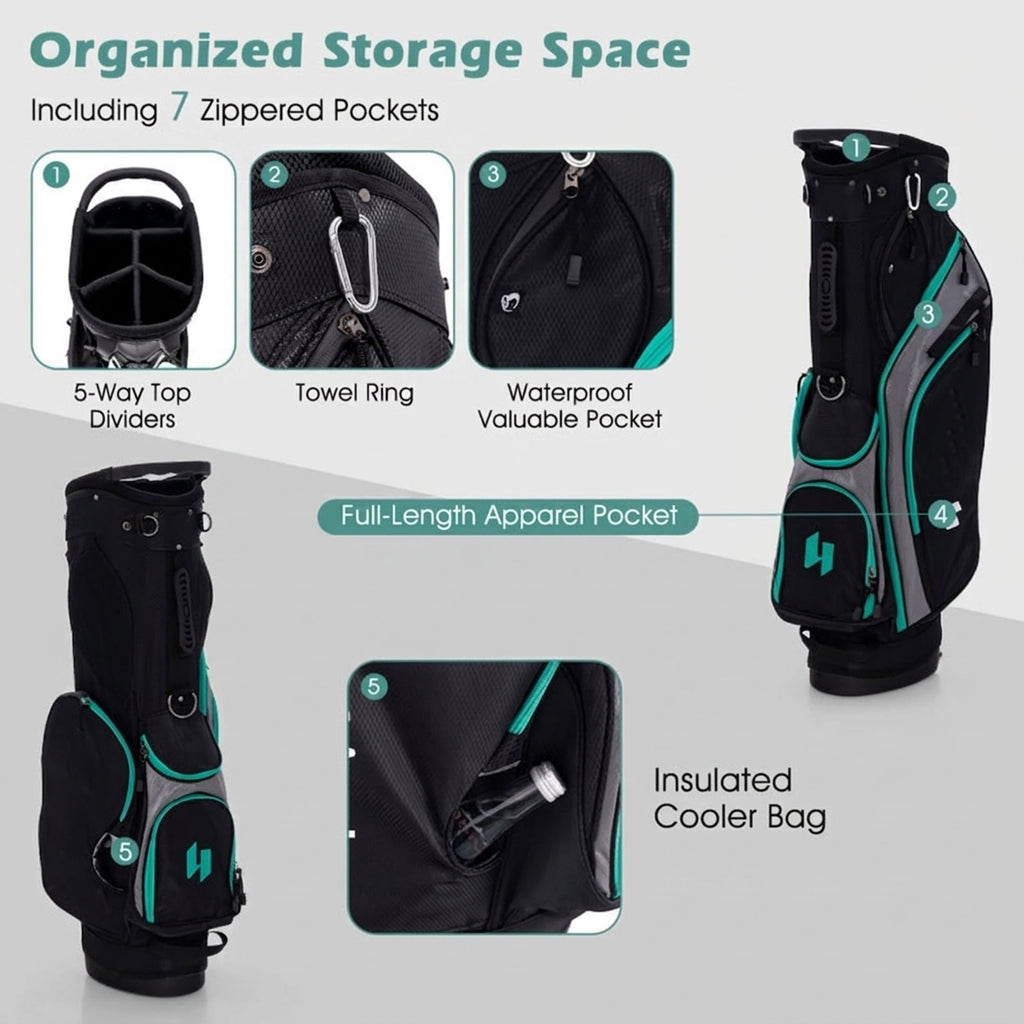 Airfind Junior Complete Golf Club Set for Ages 11-13 with 5 Pieces Including a 460cc Fairway Wood and Irons Plus Putter and Stand Bag as a Full Golf Club Set, Green