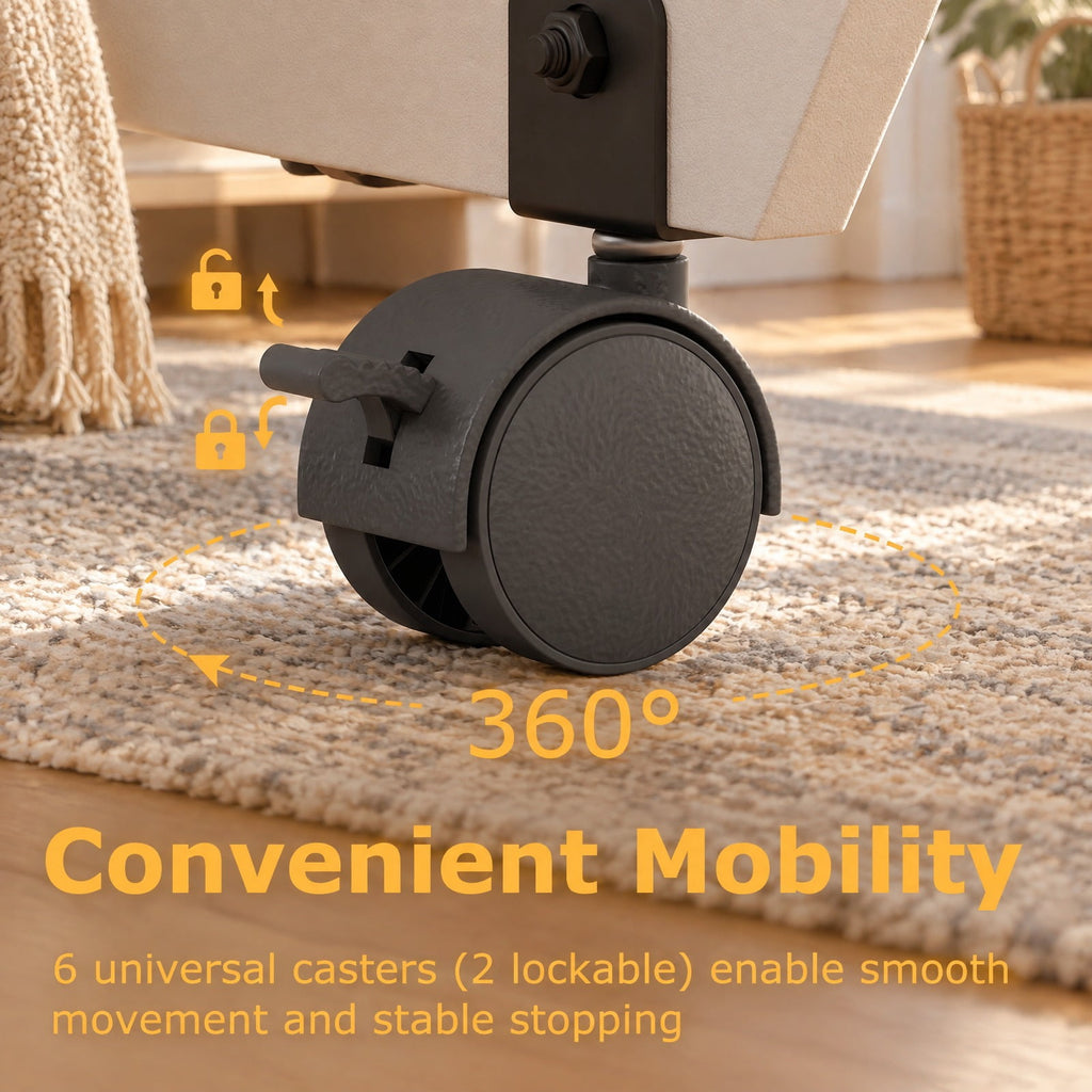 Airfind Folding Dining Table 3-in-1 Space-Saving Drop Leaf Kitchen Table with Lockable Wheels, 60 kg Capacity, 63.2 x 27.6 x 29.5 Footprint
