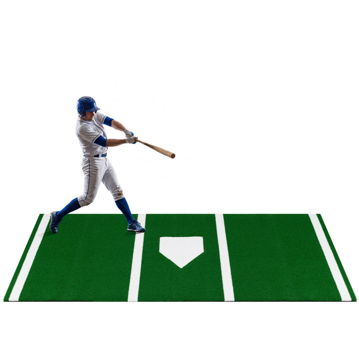 Airfind 10 ft x 3.8 ft Baseball and Softball Batter Practice Mat with Home Plate Markings, Green