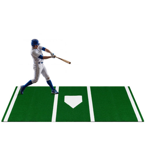 Airfind 10 ft x 3.8 ft Baseball and Softball Batter Practice Mat with Home Plate Markings, Green