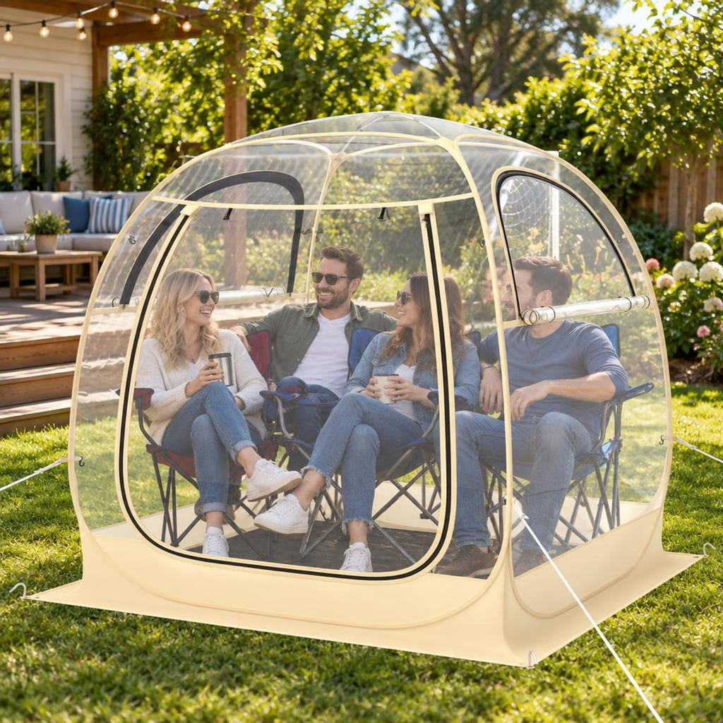 Airfind Instant Pop up Sports Tent with Carrying Bag and Floor Mat for 1-2/5-6 People, PVC Fiberglass S: Frame, 4.2 x 4.2 x 5.2 ft Footprint