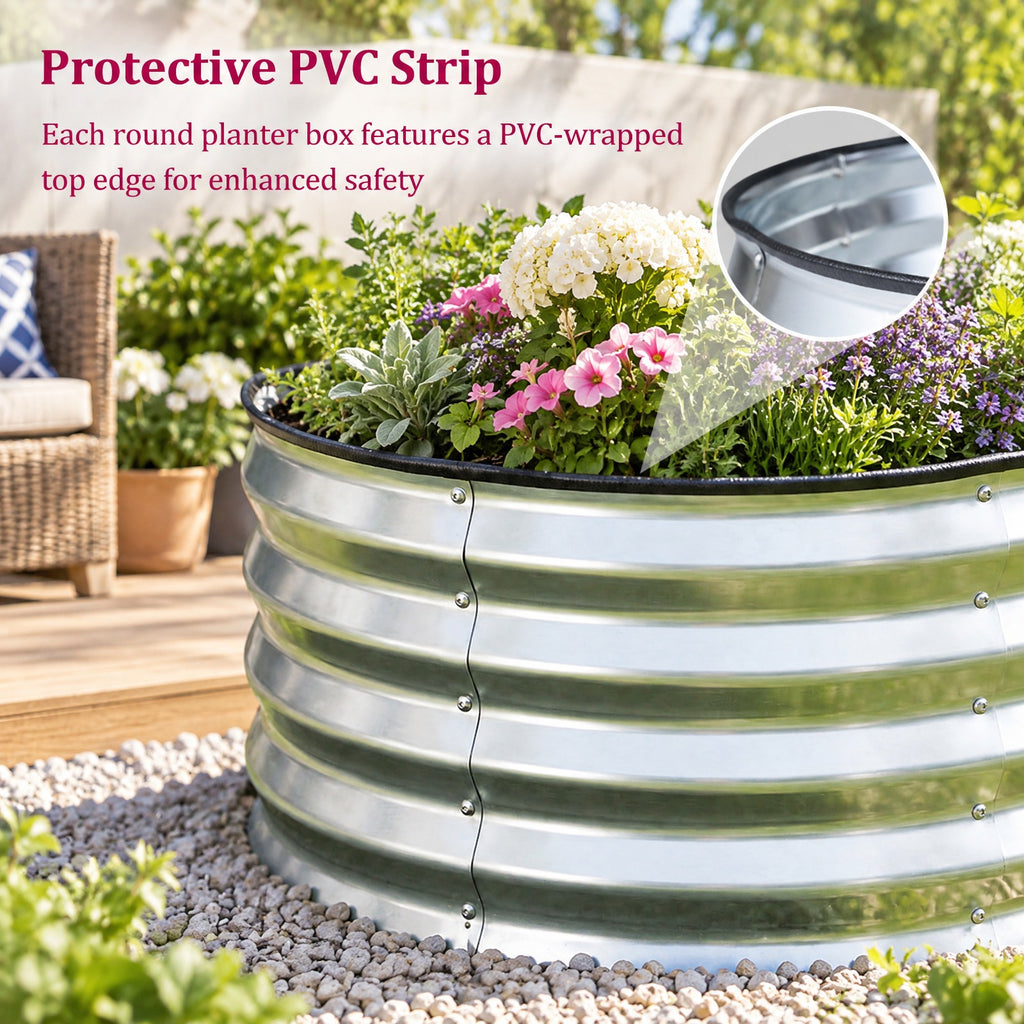 Airfind 2 Pack Galvanized Raised Garden Bed Kit with Open-Ended Base, Galvanized Metal PVC Frame, 24 x 24 x 12 Footprint, Silver