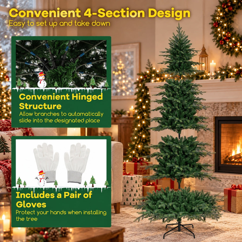 Airfind 9 Ft Pre-lit Artificial Christmas Tree with 560 Color-changeable LED Lights, 1770 Branch Tips, Remote Control, Green