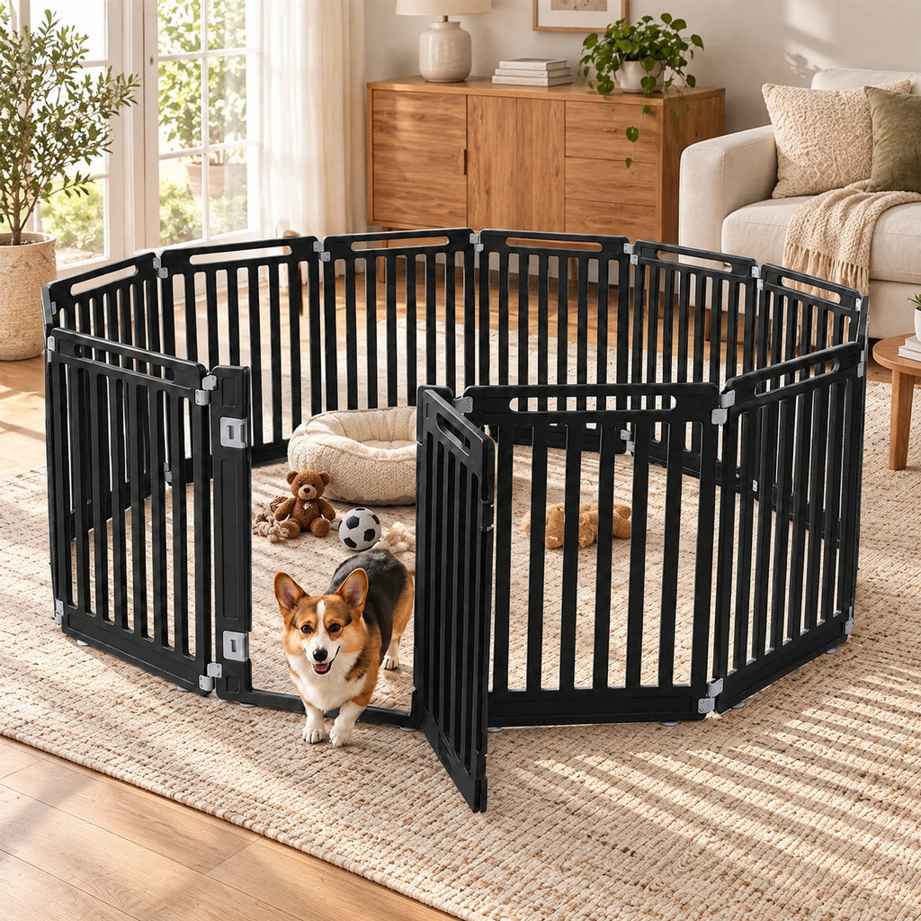 Airfind 31.5 Height Indoor Outdoor Dog Playpen with 12 Panels, Black, Suitable for indoor and outdoor use, Ideal for RV camping travel backyard and more