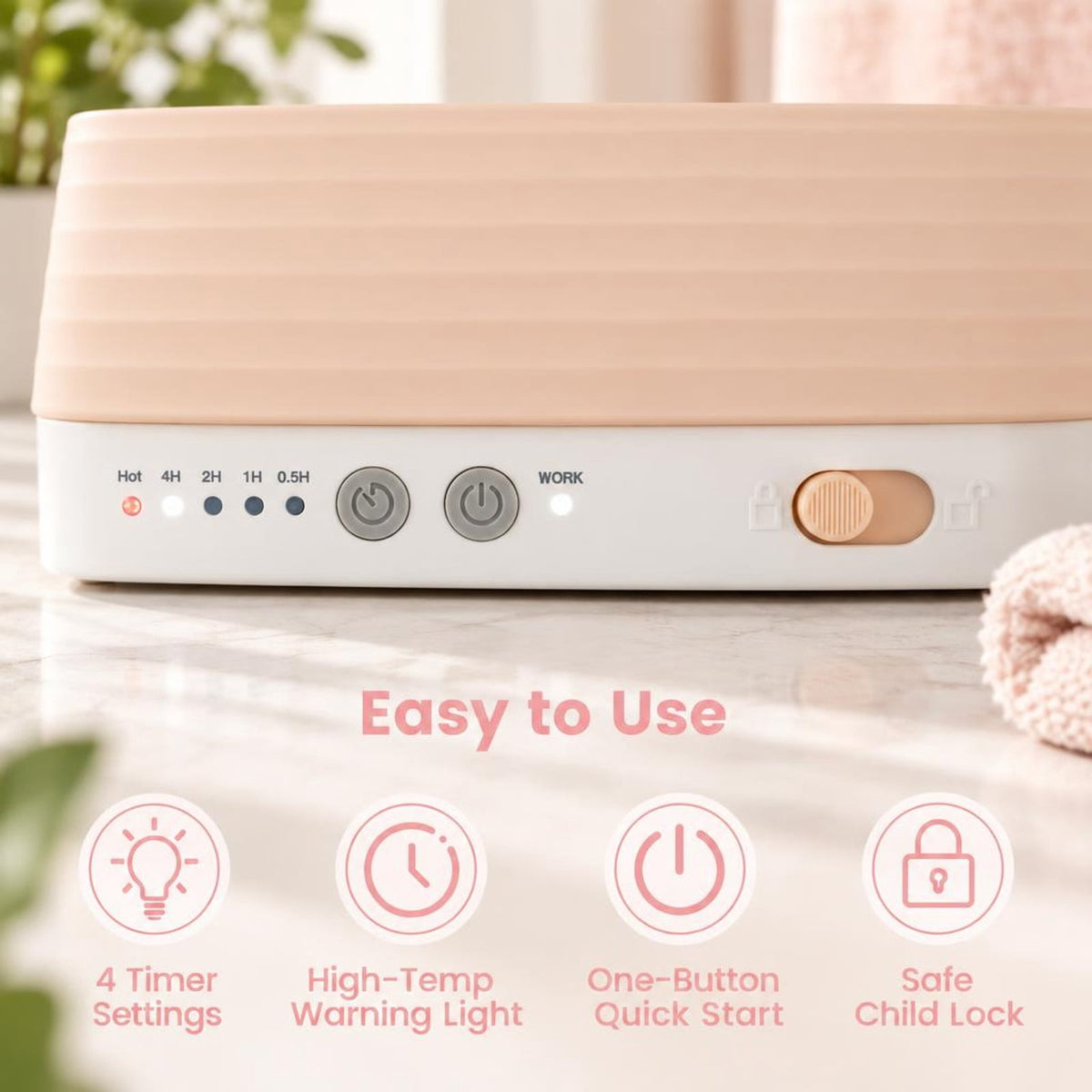 Airfind Heated Towel Warmer with 4 Heat Timer and Auto Shut Off for Oversized Towels, 11.5 Inch x 11 Inch x 18.5 Inch Capacity 20LRated Footprint, White