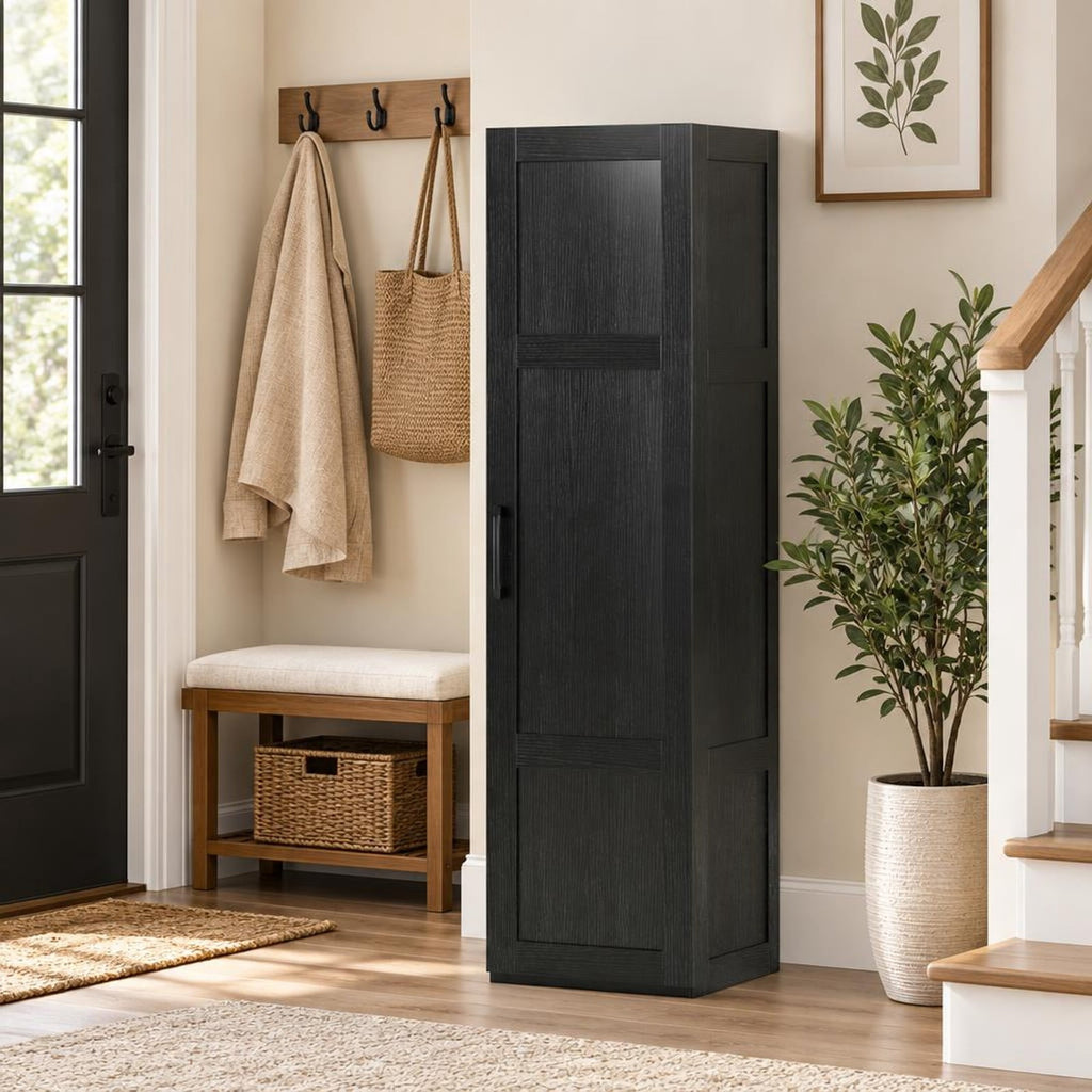 Airfind Tall Storage Cabinet with 4 Storage Shelves for Bathroom Living Room, 110 lbs Capacity, Engineered Wood MDF Frame, 16in x 15in x 59in Footprint